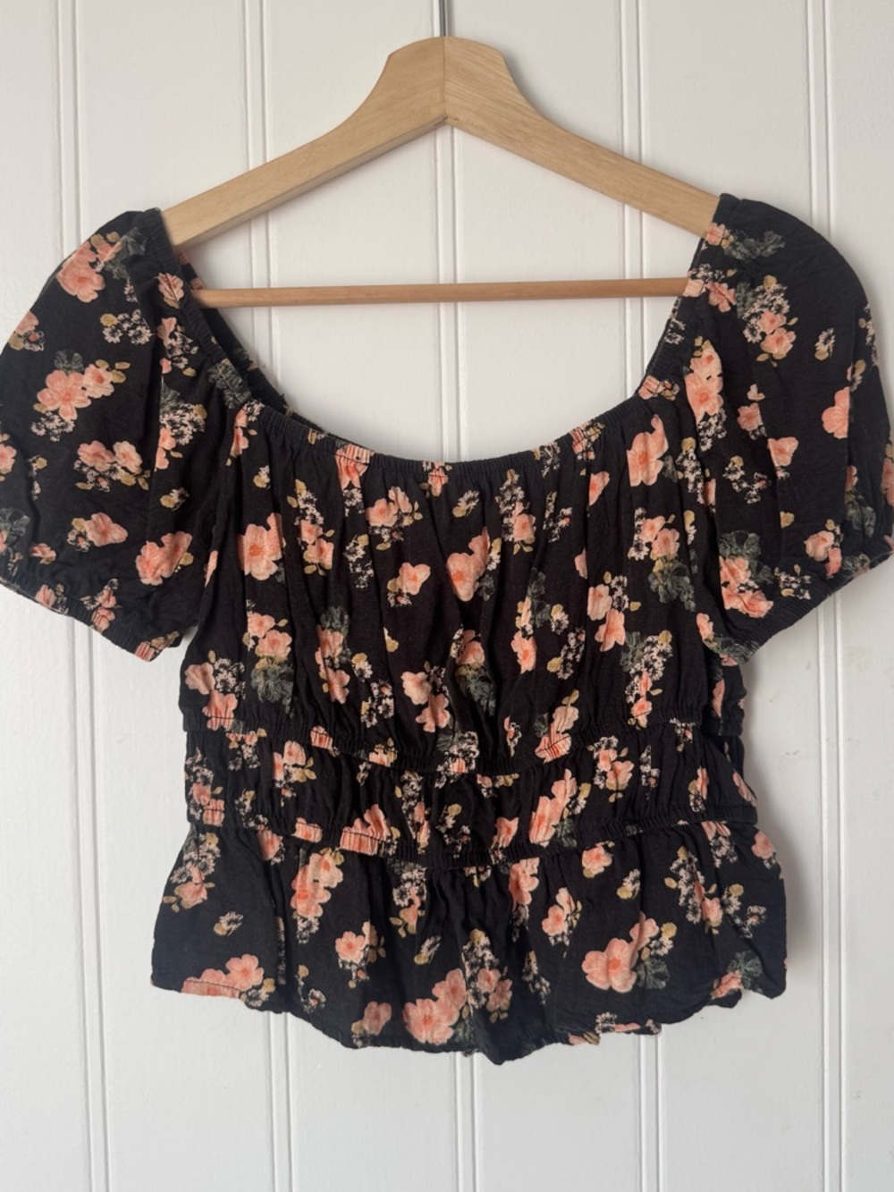 Floral Off Shoulder Peplum Top Size M